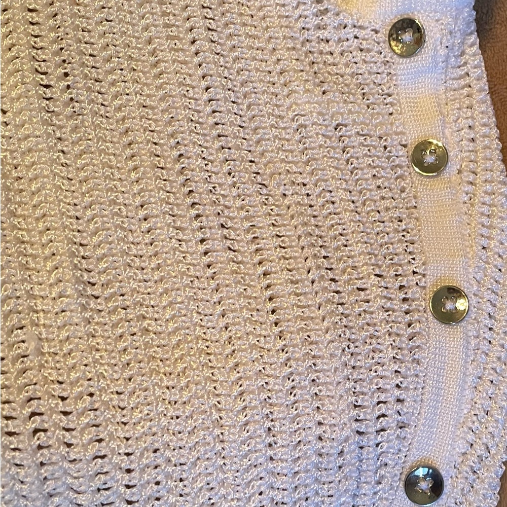 White House Black Market Women’s Cream color mesh Tunic w/mini scoop neck size S - Picture 5 of 16